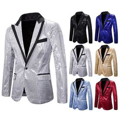 Herren Blazer Elegant Pailletten Modern Schnitt