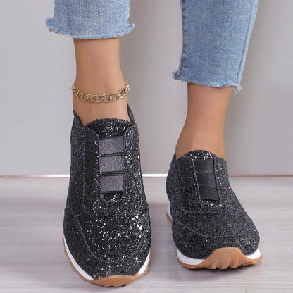 Glitzer Sneaker Damen Schuhe Trendy Mode