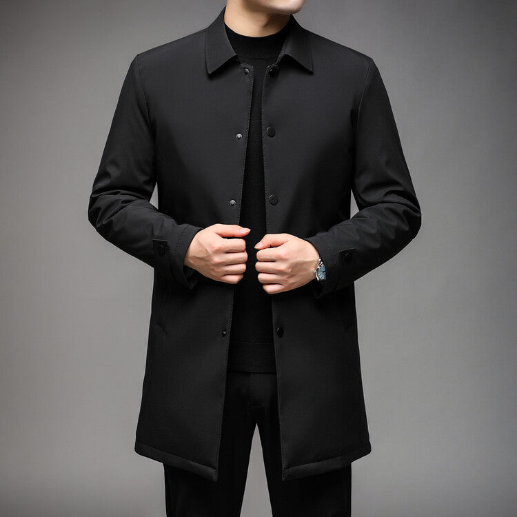 Herren Übergangsjacke Elegant Schwarz Modern