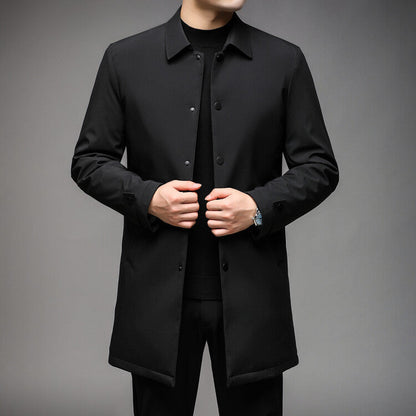 Herren Übergangsjacke Elegant Schwarz Modern