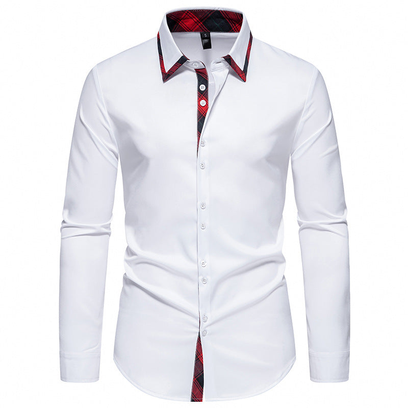Herren Langarmhemd Elegantes Moderne Kontrast DETAILS