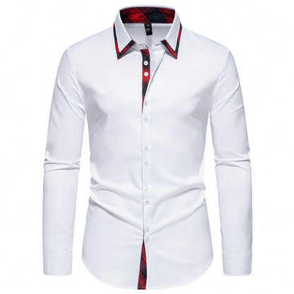 Herren Langarmhemd Elegantes Moderne Kontrast DETAILS
