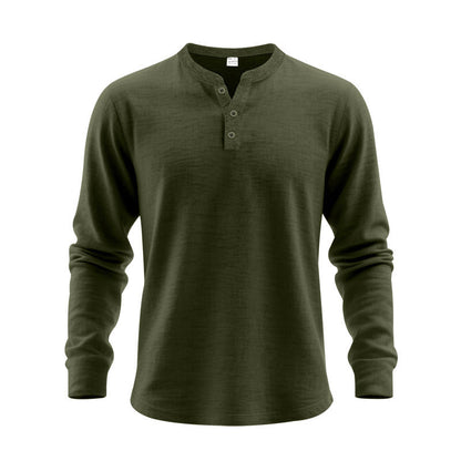 Herren Langarm-Shirt aus Weichem Waffelstoff Modern