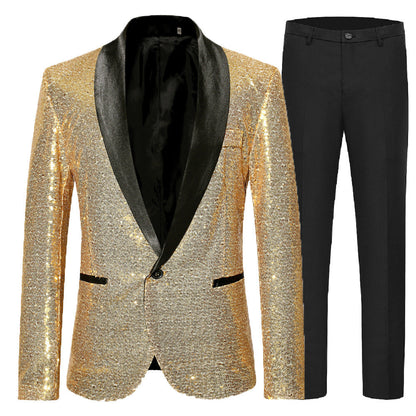 Herren Paillettenanzug Glitzernd Party Anzug