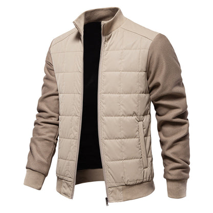 Herren Steppjacke Sportlich Reißverschluss Warm
