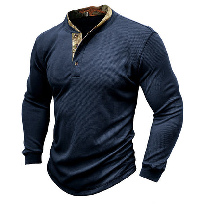 Herren Langarm-Shirt Modern Strukturiert Elegant