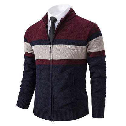 Herren Strickjacke Strukturiert Hochschließend Modern