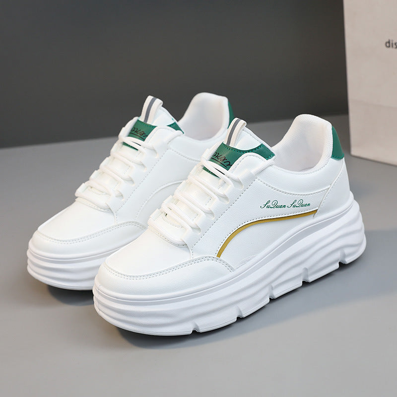 Damen Plateau Sneaker Sportlich Atmungsaktiv Mit Dämpfung