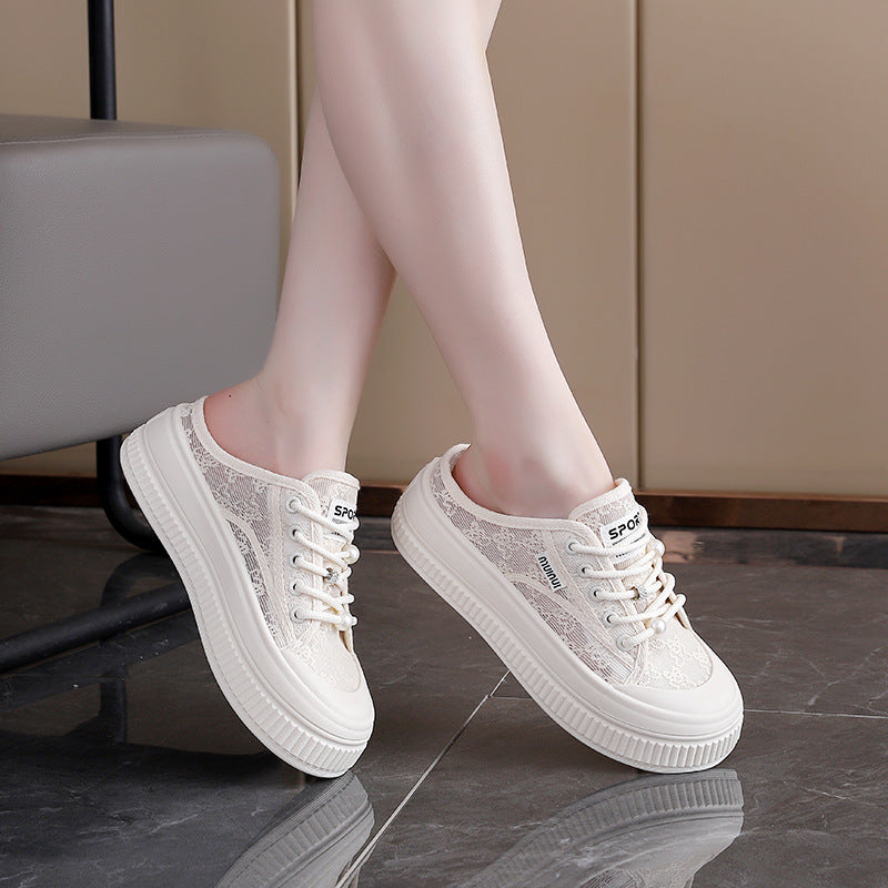 Damen Sneaker Leicht Spitze Elegant Sportlich