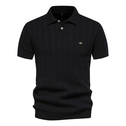 Herren Polo-Shirt Kurzarm Streifenmuster Modern