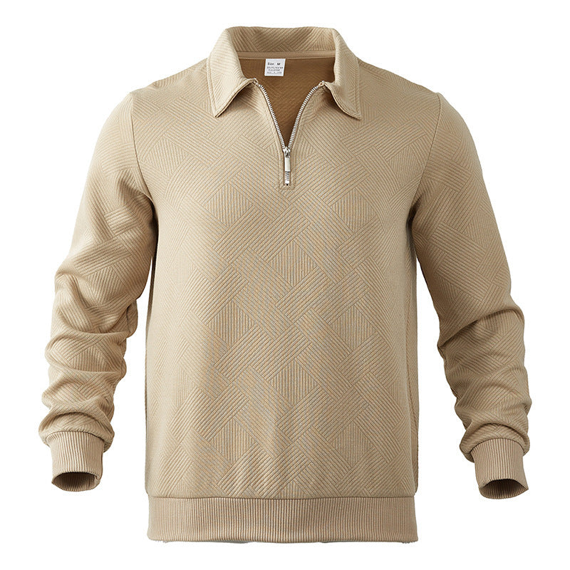 Herren Sportlicher Pullover mit Reißverschluss und strukturiertem Design