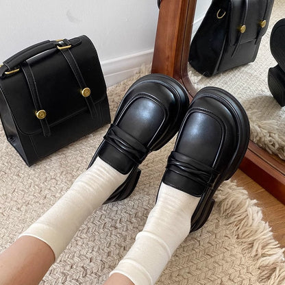 Damen Leder-Loafers Elegant Bequem Klassisch