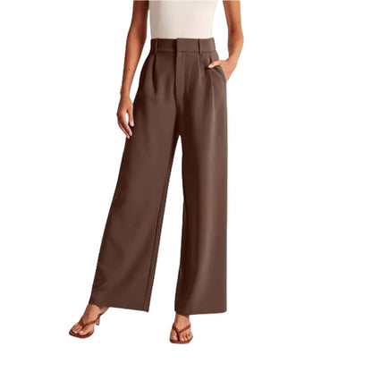 Damen Anzughose Weite Faltenhose Elegant