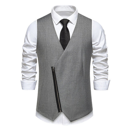 Herren Anzugweste Elegant Modern Reißverschluss