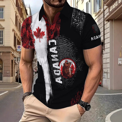 Herren Poloshirt Kanada Motiv Modern Berlin Style - BerlinGlamour