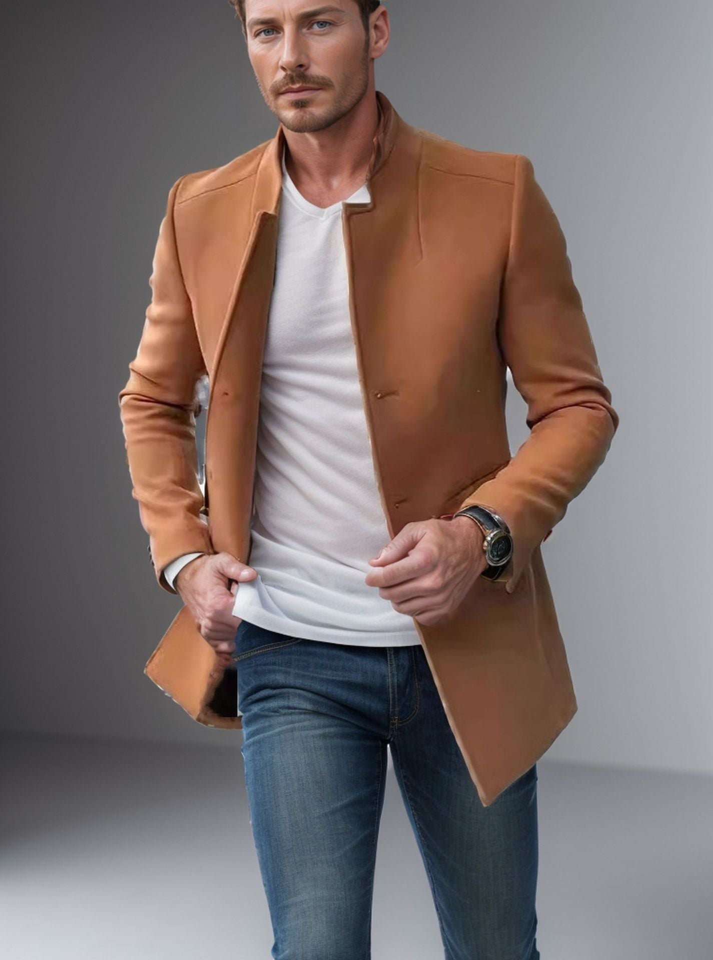 Modischer Steppblazer Herren Slim Fit Elegant