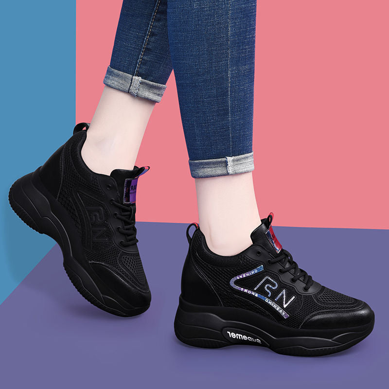 Damen Sneaker Sportlich Bequem Weißen Lederschuhe