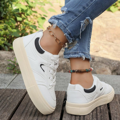 Damen Sneaker Plateau Komfortschuhe Modisch Höhe