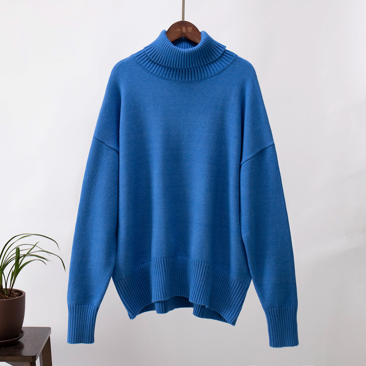 Damen Strickpullover Lässig Warm mit Rippenbund
