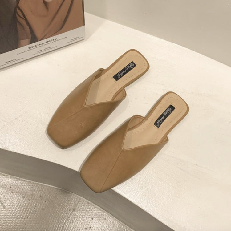 Damen Mules Schuhe Elegant V-Ausschnitt Modisch