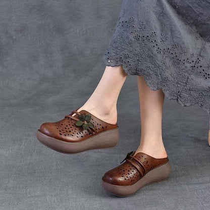 Damen Clogs Bequem Blüten Dekor Sommer Schuhe