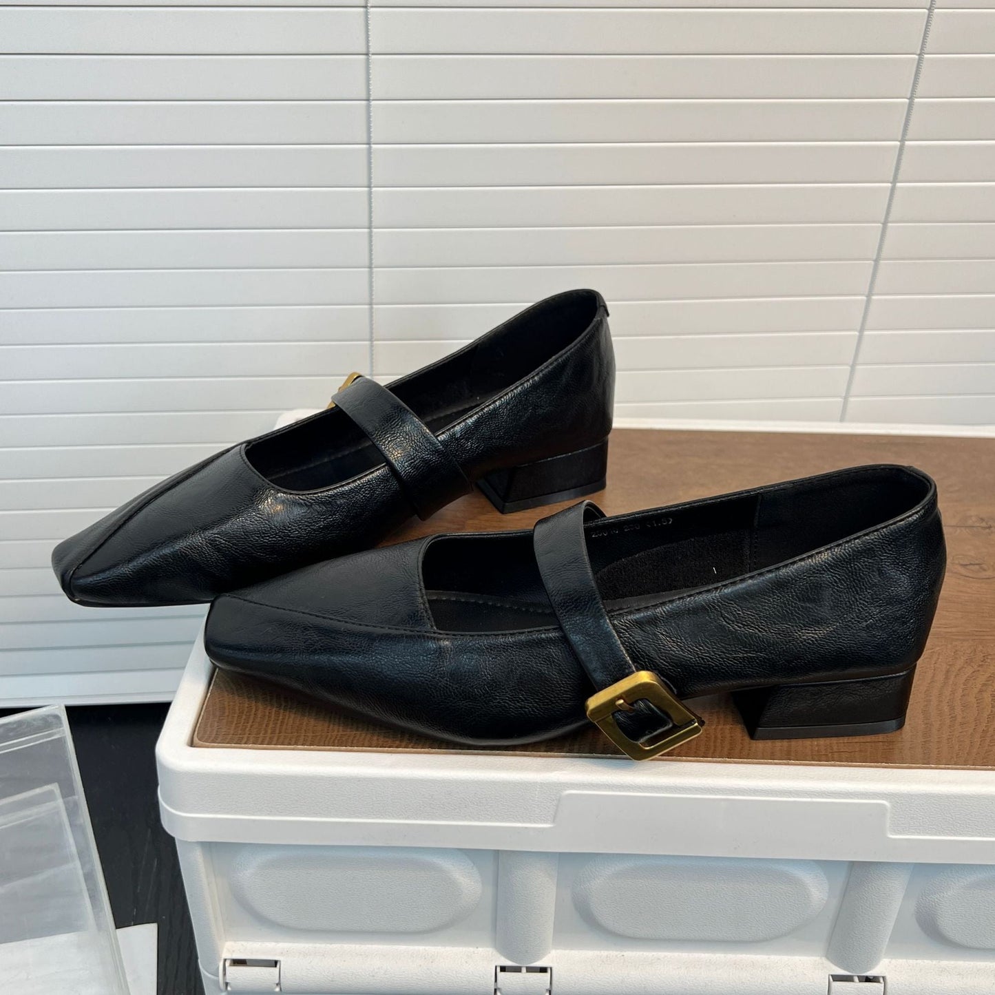 Damen Ballerinas Elegant Schnalle Riemen Schuhe