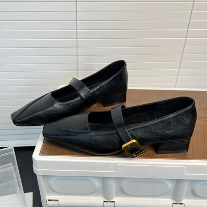 Damen Ballerinas Elegant Schnalle Riemen Schuhe