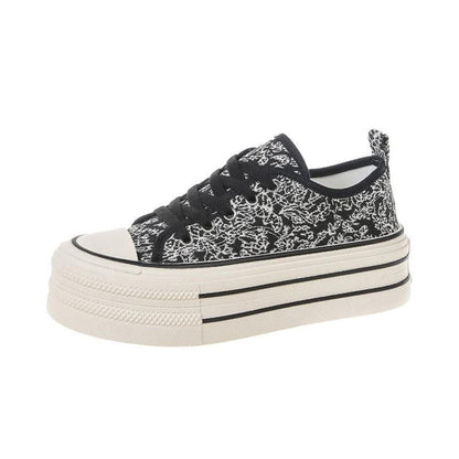 Damen Plateausneaker Höhe Hochzeitsschuhe mit Gummisohle Stabil
