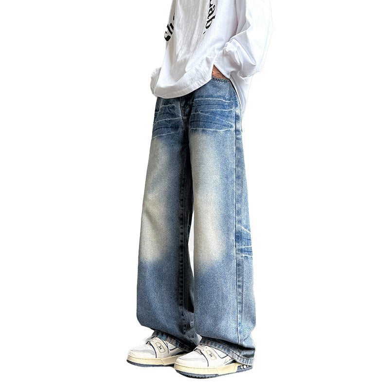 Herren Jeans Weite Bein Relaxed Fit Darkwash