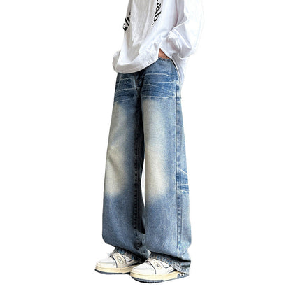 Herren Jeans Weite Bein Relaxed Fit Darkwash