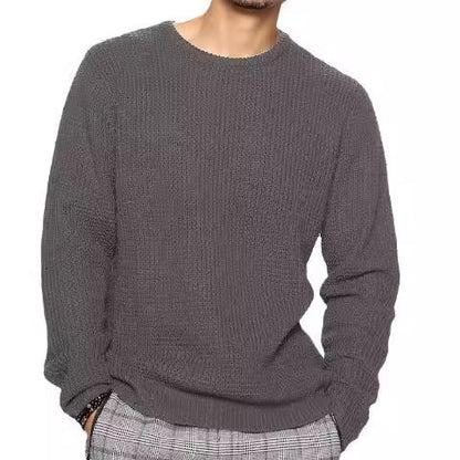 Herren Pullover Rundhals Struktur Modern