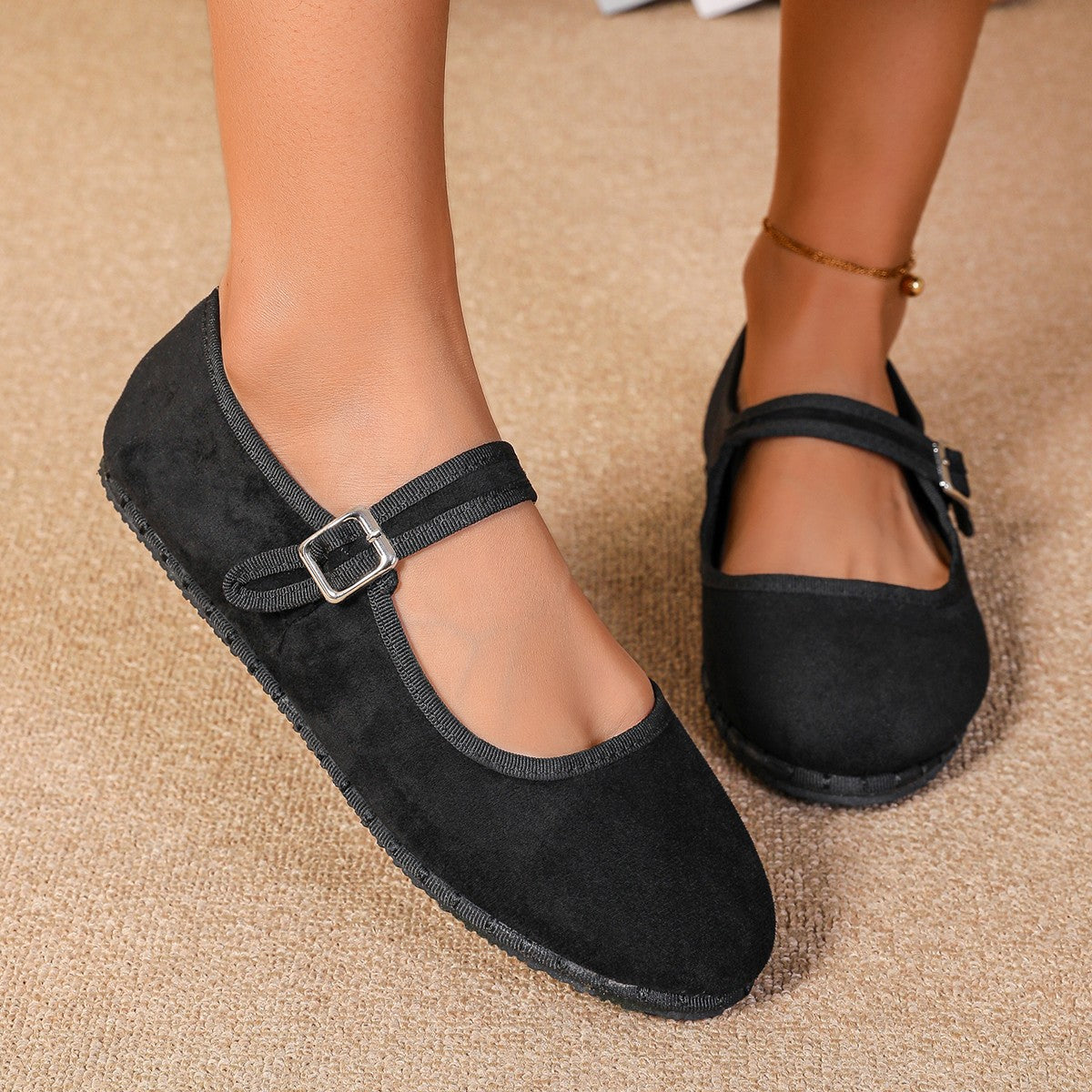 Damen Mokassins Weich Riemen Bequem Modern