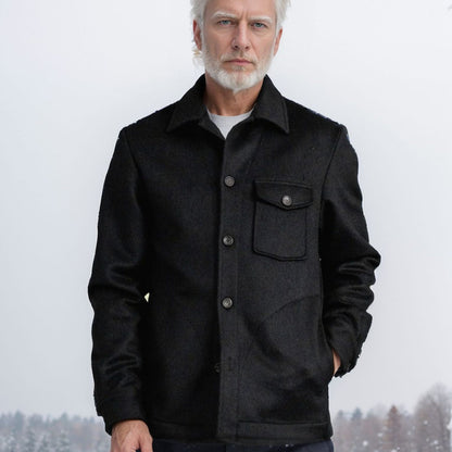 Herren Wolljacke Praktisch Mit Taschen Winter