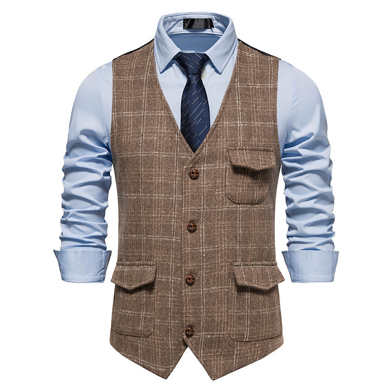 Herren Weste Elegant Strukturiert Mit Taschen