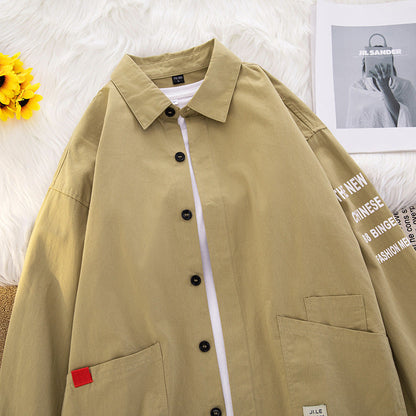 Herren Hemdjacke Lässig Modern mit Taschen