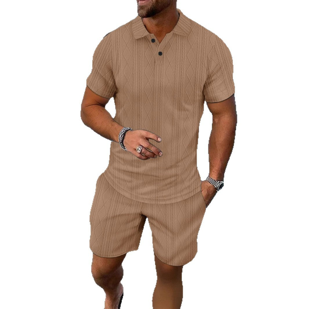 Herren Polo Shorts Set Modern Strick Sommer