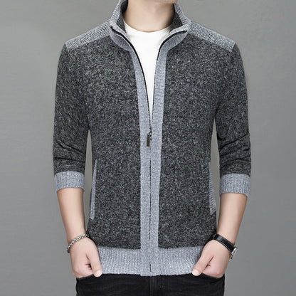 Herren Strickjacke Modern Hochgeschlossen Zipper