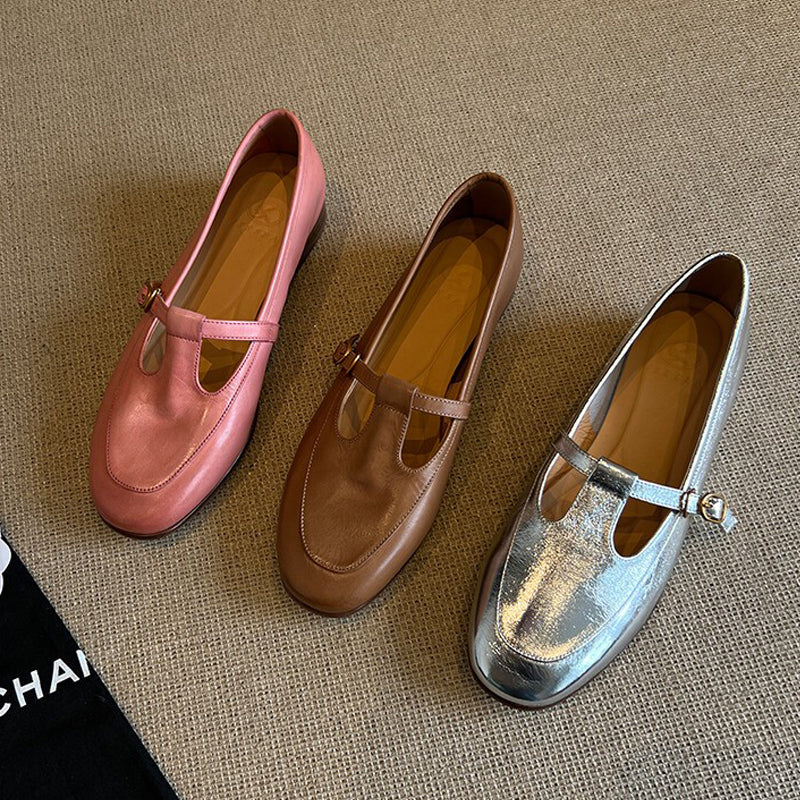 Damen Mokassins Elegante Riemen Schuhe Glänzend