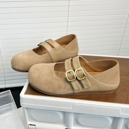 Damen Ballerinas Komfortabel mit Schnalle Elegant - BerlinGlamour