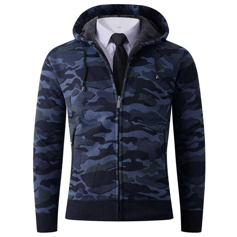 Herren Hoodie Camouflage Kapuze Gefüttert Modern - BerlinGlamour