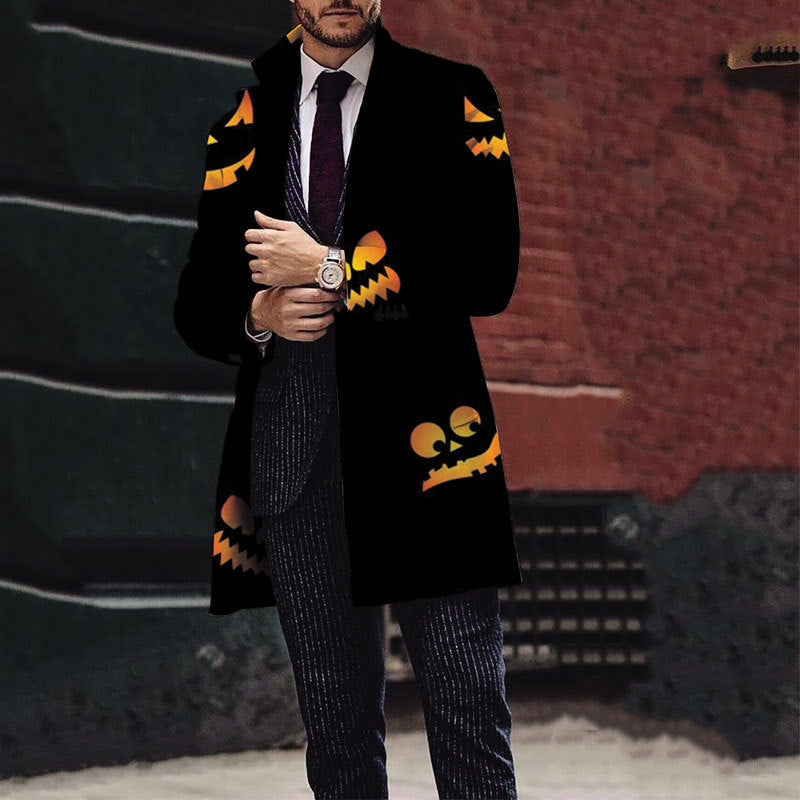 Herren Trenchcoat Halloween Motiv Klassisch Elegant - BerlinGlamour