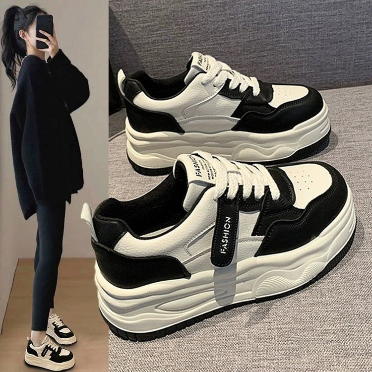 Damen Sneaker Plateau Chunky Klettverschluss Trend