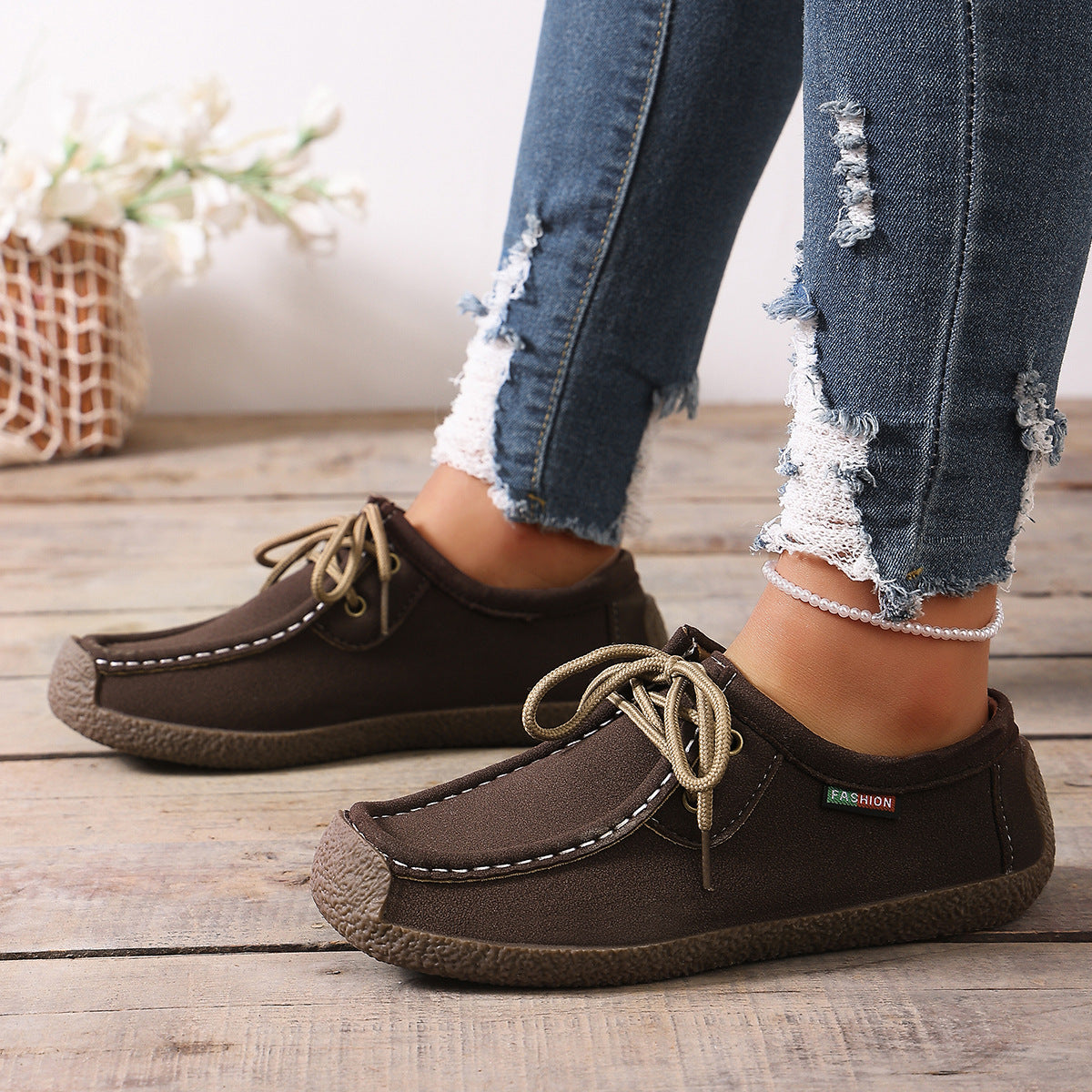 Damen Freizeitschuhe Bequem Schnürschuhe Modern