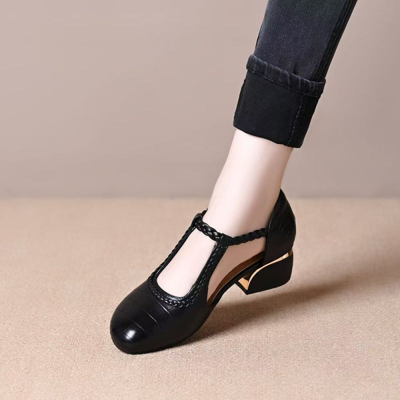 Damen Pumps mit geflochtenem Detail und hohem Absatz Elegant
