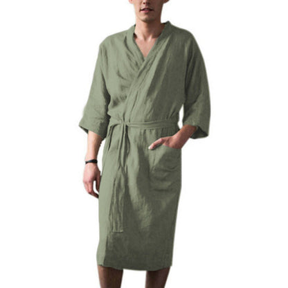 Herren Leinenbademantel Luxus Qualität Modern