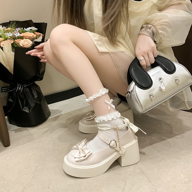 Damen Plateauschuhe Mit Perlenriemen Hochzeitsschuhe Elegant