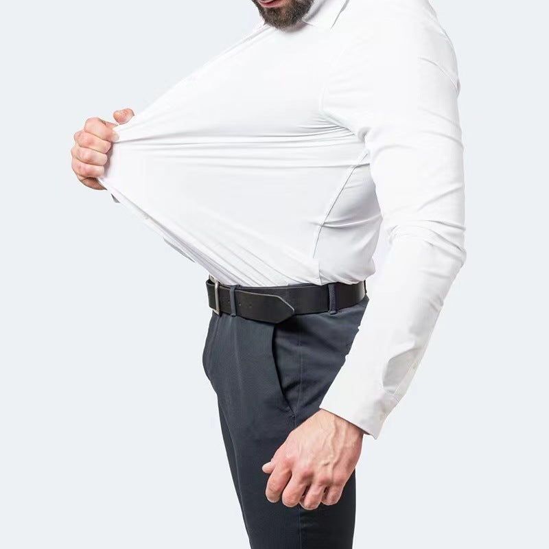 Herren Langarmhemd Atmungsaktiv Stretch Baumwolle Modern - BerlinGlamour
