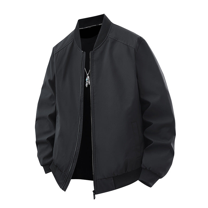 Herren Bomberjacke Leder Modern Schwarze