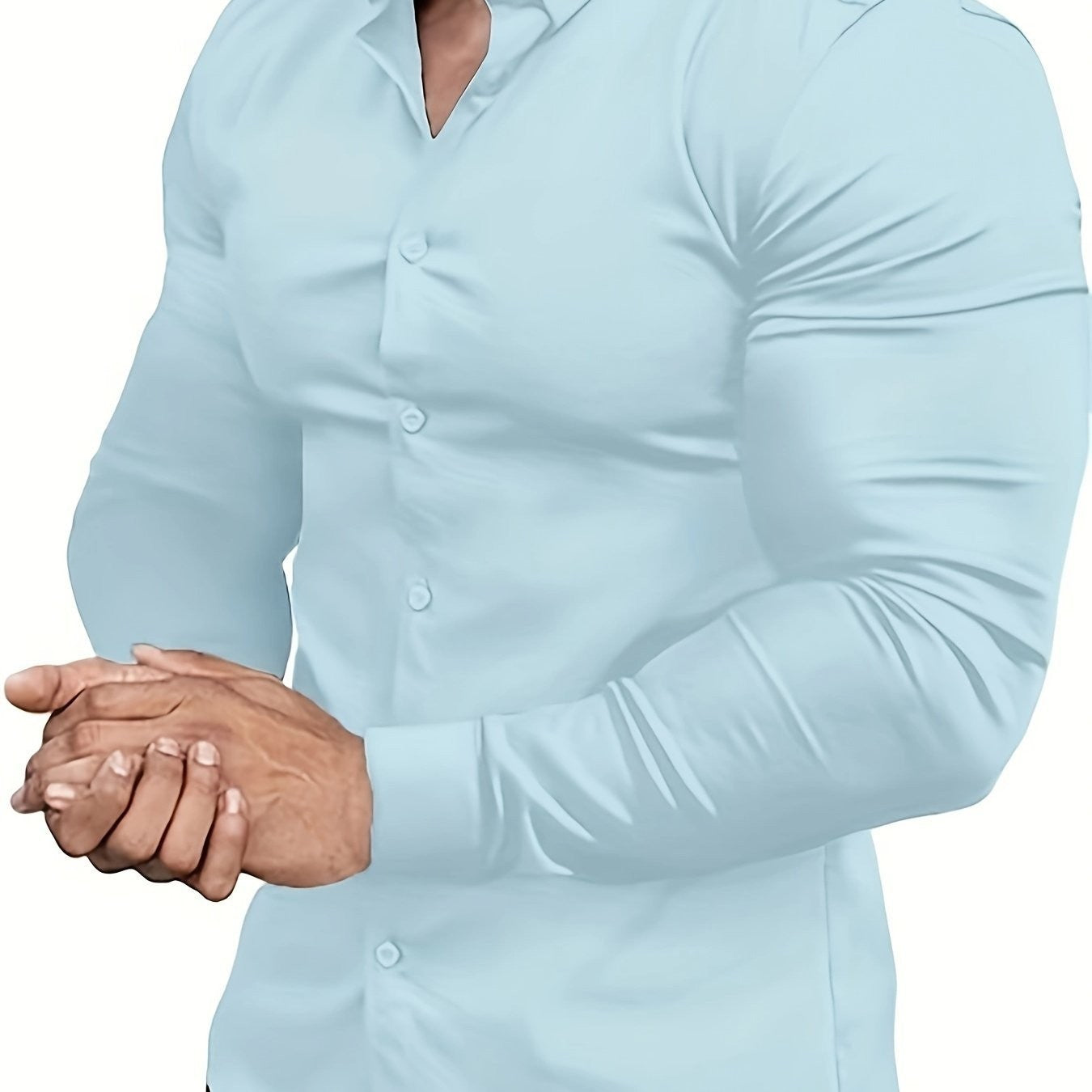 Herren Langarmhemd Elegant Slim Fit Kragen