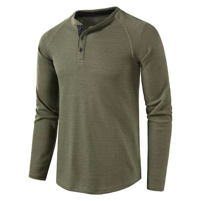Herren Baumwollshirt Langarm Strukturiert Modern